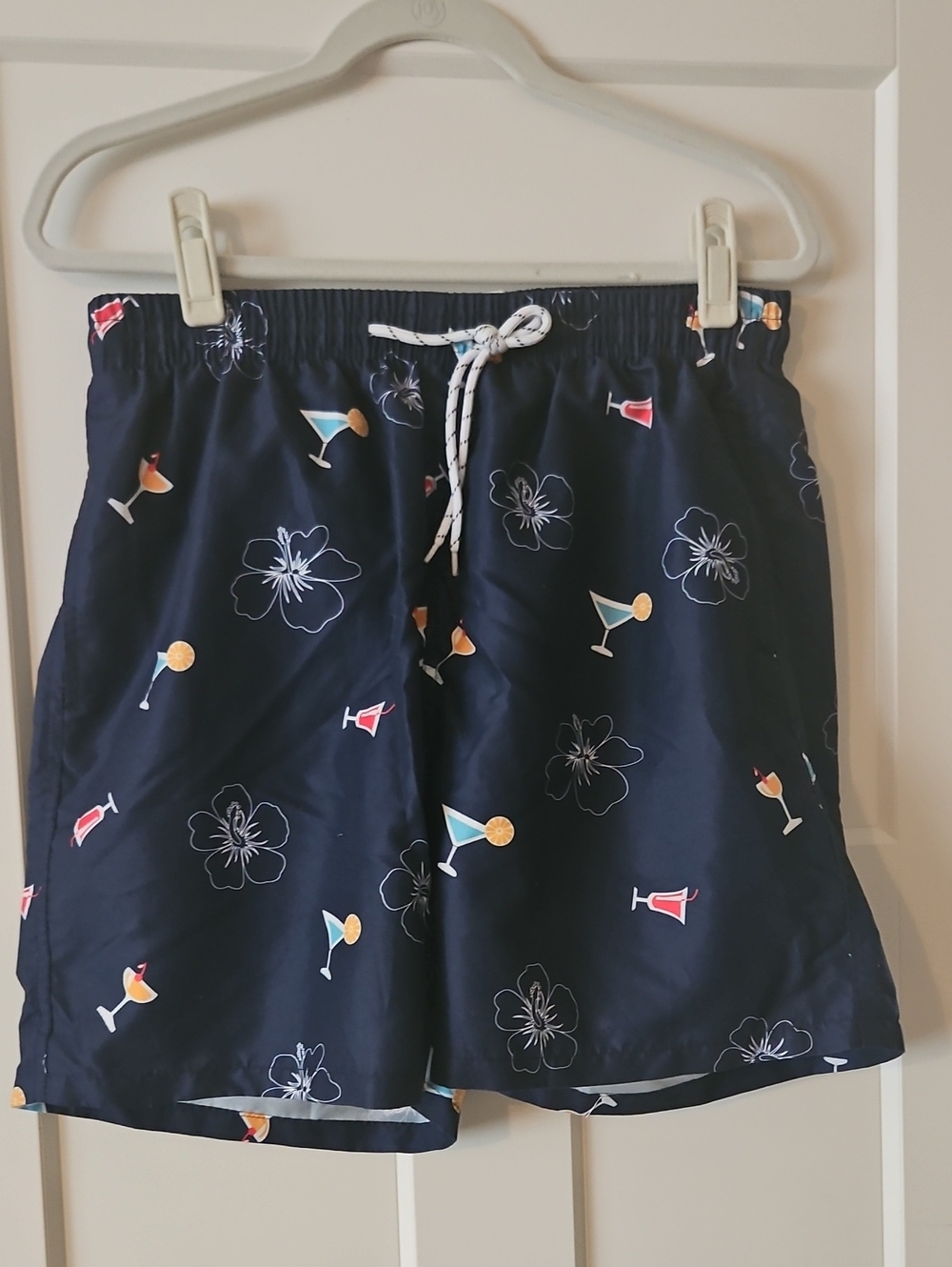 Men's Navy Cocktail Print Swim Shorts
